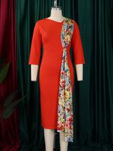 Elegant Office Round Neck Slim Fit Pencil Dress